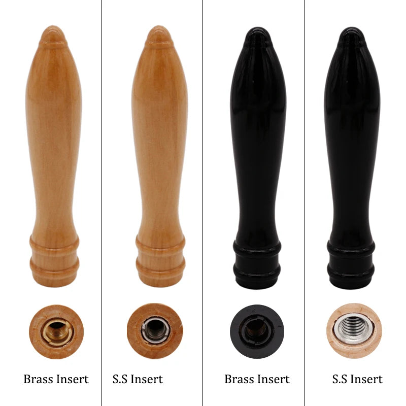 6" Wood Pub Style Tap Handle Craft Beer Tap Handle Homebrew Beer Handle include Dual-Threaded Insert