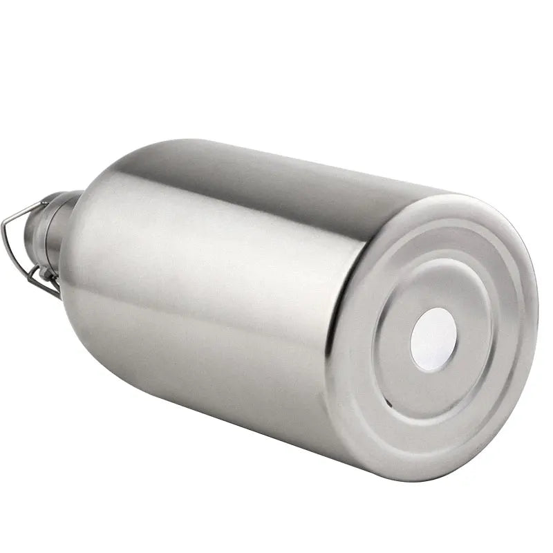 32OZ/64OZ Stainless Steel Beer Growler, Homebrew Portable Beer Barrel Secure Swing Top Lid Craft Beer Bottle Tight Airtight Seal