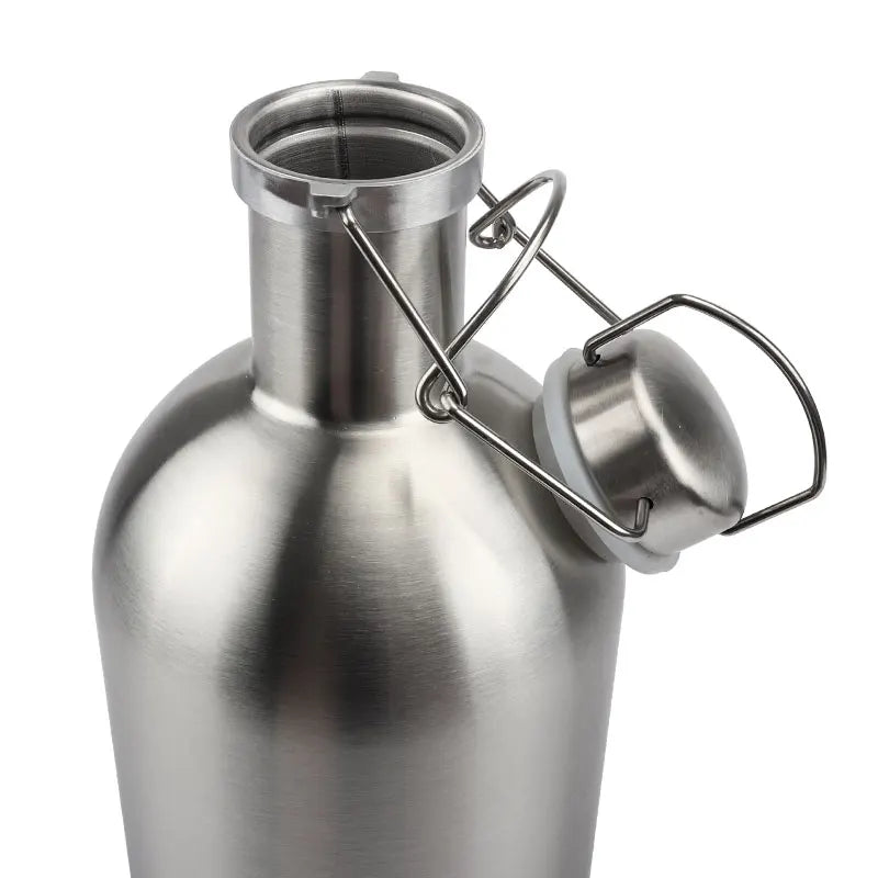 32OZ/64OZ Stainless Steel Beer Growler, Homebrew Portable Beer Barrel Secure Swing Top Lid Craft Beer Bottle Tight Airtight Seal