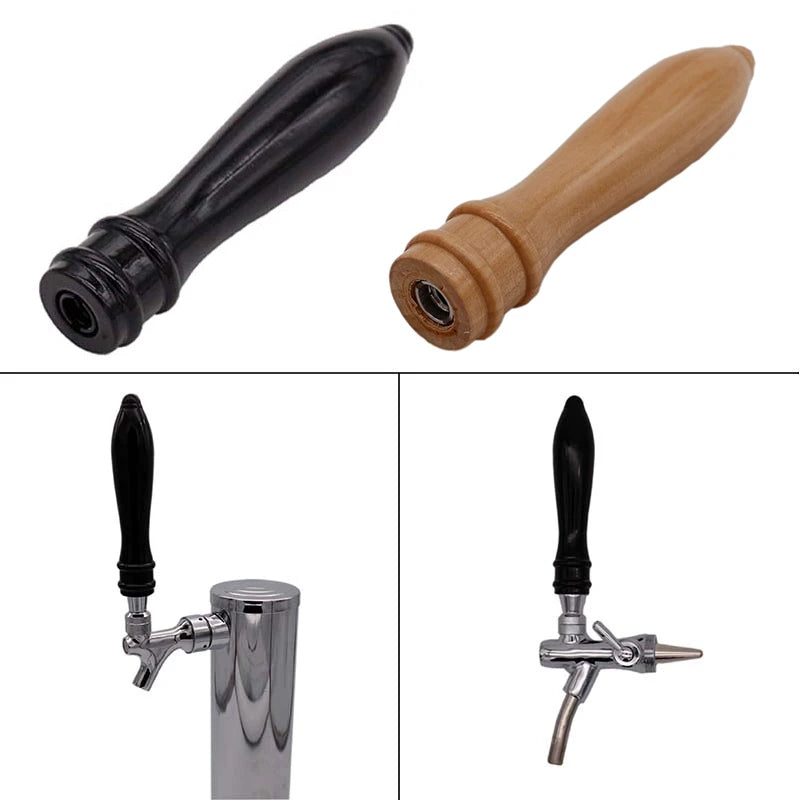 6" Wood Pub Style Tap Handle Craft Beer Tap Handle Homebrew Beer Handle include Dual-Threaded Insert