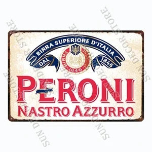 German Belgium Beer PERONI  WATERLOO  Retro Vintage Metal Tin Signs Poster for Room Bar Pub Club Man Cave Wall Decoration A-217
