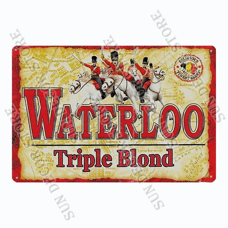 German Belgium Beer PERONI  WATERLOO  Retro Vintage Metal Tin Signs Poster for Room Bar Pub Club Man Cave Wall Decoration A-217
