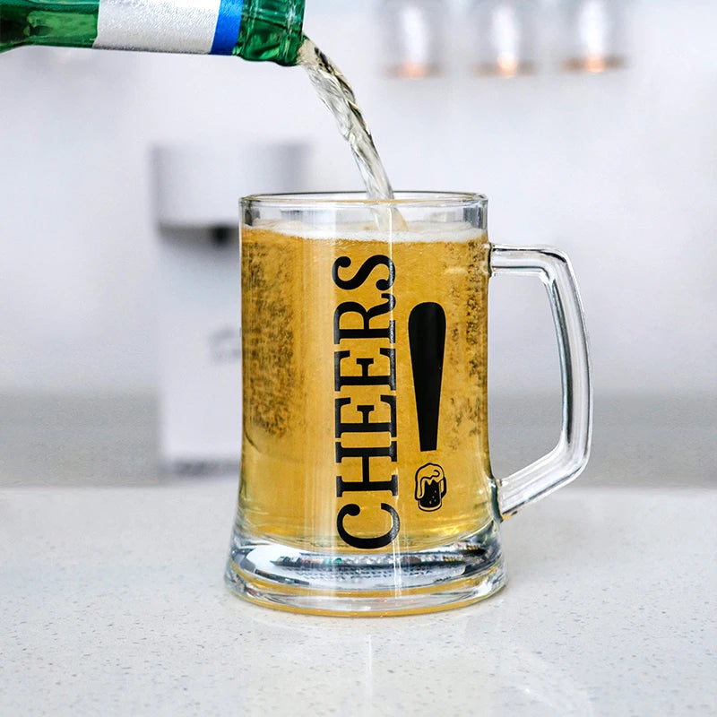 BespritGift New Novelty Products 500ml Beer Glass Mug Set With Cap Collector Wooden Coaster Birthday Father's Day Gifts for Men